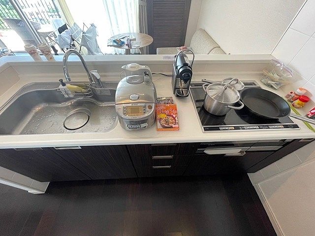 カウンターキッチン 炊飯器でじゅーしーを炊いてみました